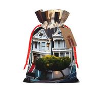 San Francisco Print Gift Drawstring Bags Reusable Holiday Eco-Friendly Family Present Favors Sack