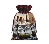 San Francisco Print Gift Reusable Bags Festive Drawstring Party Favors Pouches Versatile Seasonal