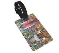 San Francisco Print Luggage Bag Tag, Waterproof PVC Suitcase Tags with Wristband for Easy Luggage Identification