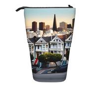 San Francisco Print Telescopic Standing Pencil Bag/Stand Up Stationery Bag/Makeup Bag/Storage Case
