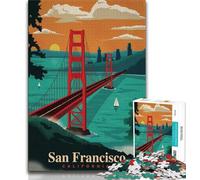 San Francisco Puzzles for Adults Teens 1000pc Puzzle,Toys Educational Games Stress Relieving Wishlist with Santa Claus 38x26cm