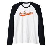 SAN Francisco SF Varsity Script Vintage Sports Jersey Style Raglan Baseball Tee