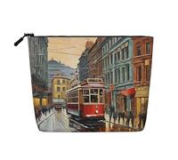 San Francisco Single Layer Linen Like Makeup Bag, Lightweight and Cute, Easy to Use