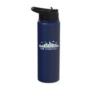 San Francisco Skyline Golden Gate Brigde California Gift Stainless Steel Insulated Water Bottle