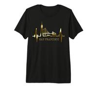San Francisco Skyline Heartbeat California USA San Francisco Premium T-Shirt