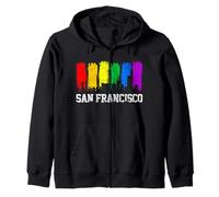 San Francisco Skyline Rainbow LGBTQ Gay Pride Month Gift Zip Hoodie
