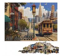 San Francisco Streets Wooden Puzzle Gift, Adults, 1000 Pieces