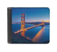 San Francisco The Bridge Men's Bifold Wallet Slim Cash Card Holder Leather Purse