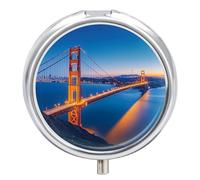 San Francisco The Bridge Pill Box 3 Compartment Small Portable Medicine Case Pill Organizer for Pocket Purse