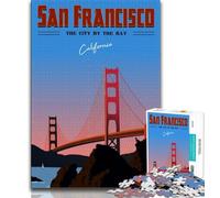 San Francisco Travel Adult Jigsaw Puzzles 1000 Pieces,Staycation Kill Time Every Piece Is Unique - Challenging Family Fun Game 50x75cm