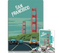 San Francisco Travel City JigsawPuzzle 1000 Pieces for Teenagers,Brain Teaser Game Wall Decoration Unique Birthday And Xmas Gifts 38x26cm