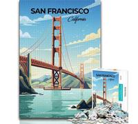 San Francisco Travel Puzzles for Teenagers Teens 1000pc Puzzle,Fun Games Every Piece Is Unique - Challenging Family Fun Game 38x26cm