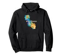 San Francisco Watercolor State Map Art Pullover Hoodie