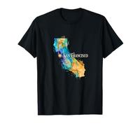 San Francisco Watercolor State Map Art T-Shirt