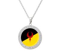 San Francisco's Flag Fashion Women's Diamond Necklace Shiny Round Pendant Jewelry Romantic Gifts