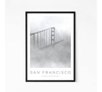 San Fransisco, Golden Gate Bridge, America Travel Print, Minimalist North America Travel Poster Wall Art, Modern Black & White Chic Home Decor Collection, A3 or A4 Print Only, Unframed (A3)