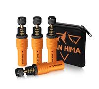 SAN HIMA Automatic Tire Deflator Kit 10-30 PSI, Auto-Stop Tire Deflator Valve Adjustable, Screw-on Air Down Tyre Tool w/Storage Pouch, Rotate Detach, for Car Trucks RVs UTVs Schrader Tires (Set of 4)