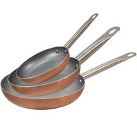 SAN IGNACIO Optimum Plus Set of 3 Frying Pans, Pressed Aluminium, Suitable for Induction, 18, 22, 26 cm
