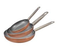 SAN IGNACIO Optimum Plus Set of 3 Frying Pans, Pressed Aluminium, Suitable for Induction, 18, 22, 26 cm