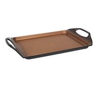 San Ignacio Origen - Grill Plate 45 x 27 cm - Made of Cast Aluminium - Quantanium Black Interior with Diamond Saphire and Copper - for All Hobs - Induction Point - Rotisserie Daily Use