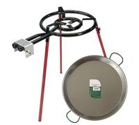 San Ignacio Polished Paella pan Set 46 cm Burner 400 mm LA DEHESA Collection