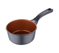 Bronze Cast Aluminium Induction Non-stick Sauce Pan 16cm Black/Orange