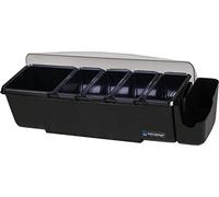 San Jamar BD4005S 9 Piece The Dome Garnish Center, 4qt Capacity, 22" Length x 7-1/2" Width x 8-1/2" Height,Black