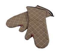 San Jamar Bestguard 17" Oven Mitts, 2 Pack, Brown, Up to 450°F (232°C) for 30 Secs, Ambidextrous, Fire Retardant, Kitchen, POT_HOLDER