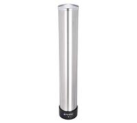 San Jamar C3200P Stainless Steel Pull Type Beverage Cup Dispenser, Fits 6oz to 10oz Cup Size, 2-7/32" to 3-3/16" Rim, 23-1/2" Tube Length, Single Unit
