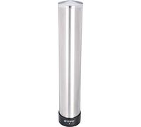 San Jamar C3200P Stainless Steel Pull Type Beverage Cup Dispenser, Fits 6oz to 10oz Cup Size, 2-7/32" to 3-3/16" Rim, 23-1/2" Tube Length, Single Unit