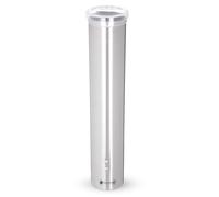San Jamar C4150SS Stainless Steel Small Water Cup Dispenser with Hinged Flip Cap, 16" Length