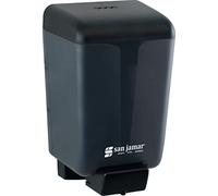 San Jamar Classic Plastic Manual Soap Dispenser, Hand Sanitizer Dispenser, Lotion Dispenser with Universal Compatibility for Home, Bathroom, Kitchen, Restooms, Restaurants, 46 Ounces, Black Pearl