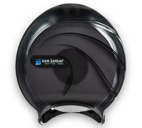 San Jamar R2090TBK Single 9" Jumbo Bath Tissue Dispenser, Oceans Design, Transparent Black Pearl