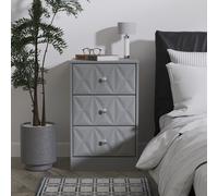 San Jose Bedside Table Grey 3 Drawers 45cm