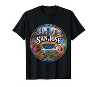 San Jose CA California USA Silicon Valley Hub Heart Value Graphic T-Shirt, Men, Black, S