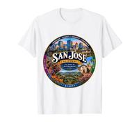 San Jose CA California USA Silicon Valley Hub Heart Value Graphic T-Shirt, Men, White, S