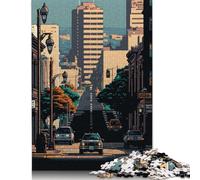 San Jose City Pixel Art Puzzle Brain Teaser Paper Rectangular Jigsaw Puzzle for Adults Teen 1000pcs (26x38cm)