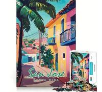 San Jose, Costa Rica Painting Jigsaw Puzzles for Teenagers 1000 Piece Boost Memory Serene Time Premium Cut Birthday Gift (38x26cm)