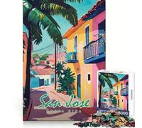 San Jose, Costa Rica Painting Jigsaw Puzzles for Teenagers 1000 Piece Boost Memory Serene Time Premium Cut Birthday Gift (38x26cm)