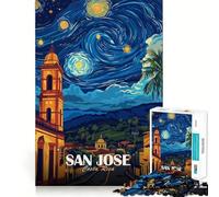 San Jose Costa Rica Starry Night Jigsaw Puzzle 1000 Piece for Adults Intellect Toy Soothing Fun Precise Cut (38x26cm)