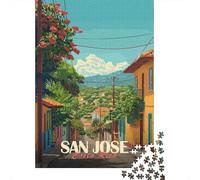 San Jose, Costa Rica Street View 1000 Piece Jigsaw Puzzle, Historic Square Architecture, Weekend Hobby, Matte Printed Jigsaw, Family Night Game for Families, 52x38cm/1000pcs