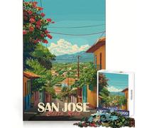 San Jose, Costa Rica Street View Puzzle for Teenagers 1000 Pieces Smart Reason Toy Stress Release Sharp Edge Birthday Gift (50x75cm)