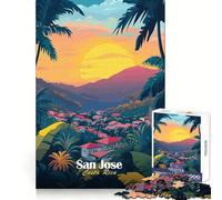 San Jose, Costa Rica Sunset 1000 Pieces Jigsaws Adults Puzzles Think Smart Toy Home Activity Smooth Cut Xmas Surprise (38x26cm)