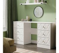 San Jose Dressing Table - Double - 6 Drawer - White