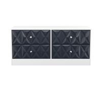 San Jose Large Chest of Drawers Dark Grey & White 4 Drawers 115cm