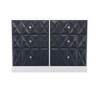 San Jose Ready Assembled Matt Indigo & White 6 Drawer Chest (H)792mm (W)1117mm (D)395mm