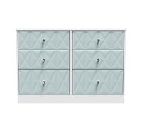 San Jose Large Chest of Drawers Teal & White 6 Drawers 115cm