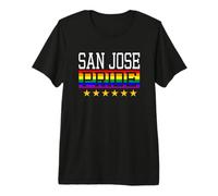 San Jose Pride Gay Lesbian Queer LGBT Rainbow Flag Premium T-Shirt