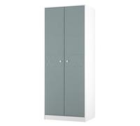 San Jose Ready Assembled Contemporary Matt Duck Egg Blue & White Tall Double Wardrobe (H)1960mm (W)740mm (D)520mm