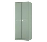 San Jose Ready Assembled Contemporary Matt Green Tall Double Wardrobe (H)1960mm (W)740mm (D)520mm